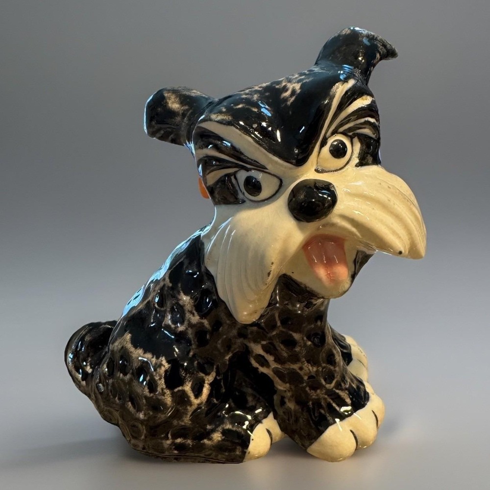 Vintage Japan Anthropomorphic Schnauzer / Terrier   Ceramic Figurine 5 1/8"
